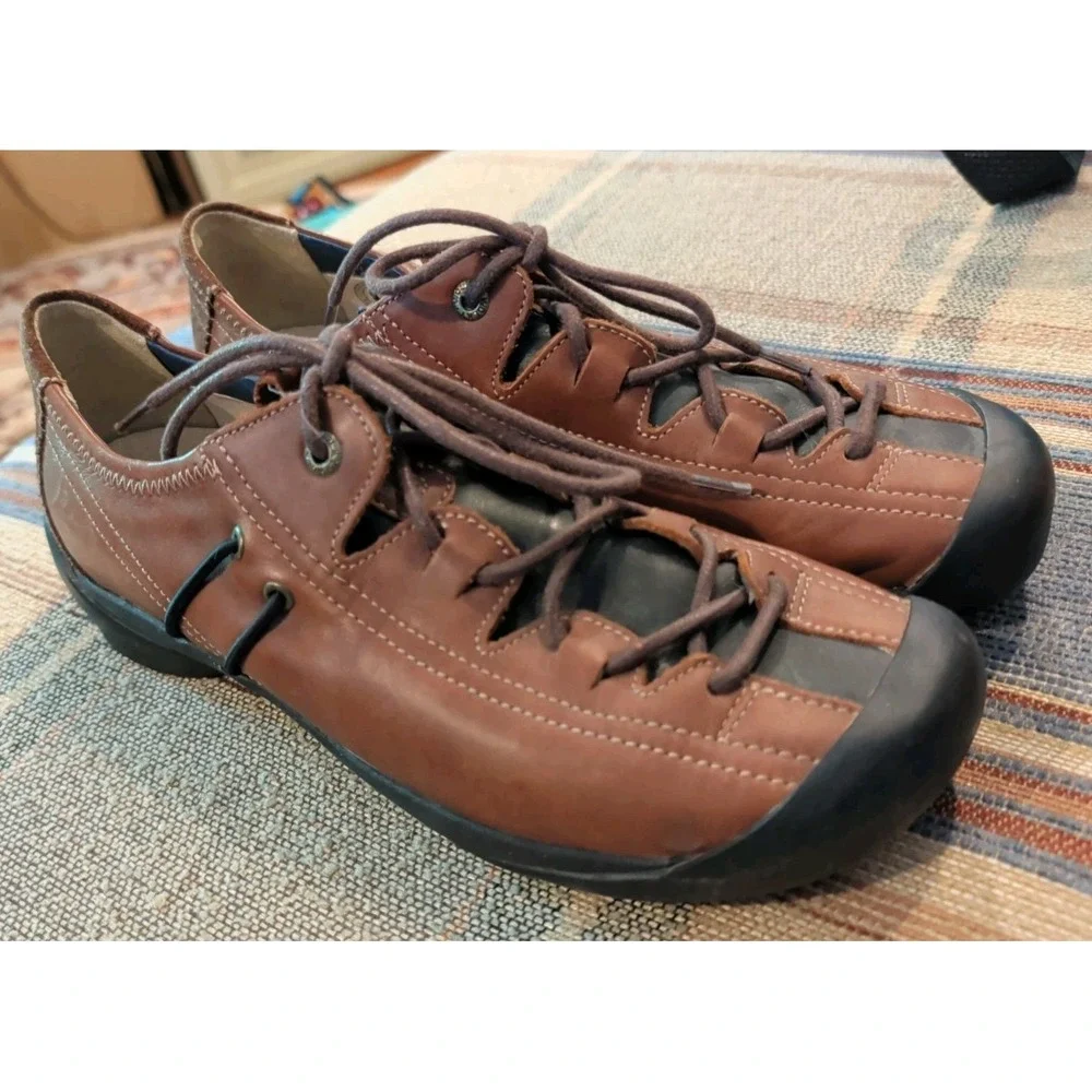 Wolky Shoes Womens 38 Dion Casual Lace Up Sneakers Brown Black Leather Flats